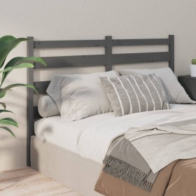 Solid gray pine wood headboard 156x4x100 cm by vidaXL, Headboards and footboards - Ref: Foro24-818427, Price: 47,99 €, Discou...