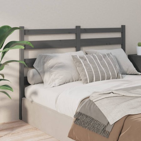 Solid gray pine wood headboard 156x4x100 cm by vidaXL, Headboards and footboards - Ref: Foro24-818427, Price: 47,48 €, Discou...