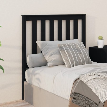 Solid black pine wood bed headboard 96x6x101 cm by vidaXL, Headboards and footboards - Ref: Foro24-818504, Price: 28,07 €, Di...