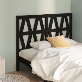 Solid black pine wood bed headboard 141x4x100 cm by vidaXL, Headboards and footboards - Ref: Foro24-818619, Price: 56,17 €, D...