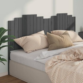 Solid gray pine wood bed headboard 206x4x110 cm by vidaXL, Headboards and footboards - Ref: Foro24-818492, Price: 74,99 €, Di...