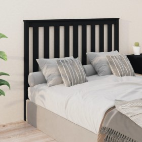 Solid black pine wood bed headboard 146x6x101 cm by vidaXL, Headboards and footboards - Ref: Foro24-818524, Price: 47,99 €, D...