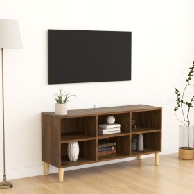 TV cabinet solid wood legs oak brown 103.5x30x50 cm by vidaXL, TV Furniture - Ref: Foro24-813154, Price: 52,99 €, Discount: %