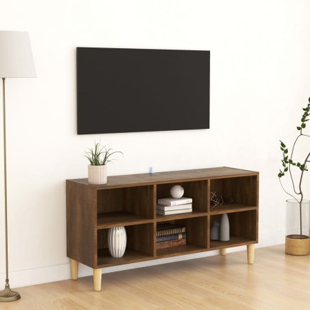 TV cabinet solid wood legs oak brown 103.5x30x50 cm by vidaXL, TV Furniture - Ref: Foro24-813154, Price: 52,74 €, Discount: %