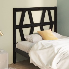 Solid black pine wood bed headboard 81x4x100 cm by vidaXL, Headboards and footboards - Ref: Foro24-818599, Price: 25,99 €, Di...