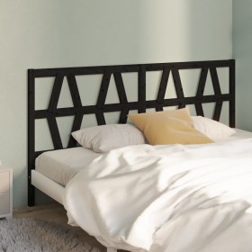 Solid black pine wood bed headboard 186x4x100 cm by vidaXL, Headboards and footboards - Ref: Foro24-818639, Price: 50,99 €, D...