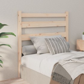 Solid pine wood bed headboard 106x4x100 cm by vidaXL, Headboards and footboards - Ref: Foro24-818405, Price: 35,99 €, Discoun...