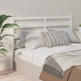 Solid white pine wood bed headboard 156x4x100 cm by vidaXL, Headboards and footboards - Ref: Foro24-818426, Price: 54,99 €, D...