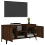 Mueble de TV con patas de metal marrón roble 103,5x35x50 cm de vidaXL, Muebles TV - Ref: Foro24-813163, Precio: 55,82 €, Desc...