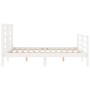 White solid wood bed frame with headboard 120x200 cm by vidaXL, Beds and slatted bases - Ref: Foro24-3194697, Price: 125,67 €...