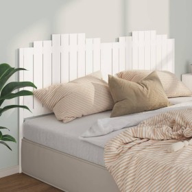 Solid white pine wood bed headboard 206x4x110 cm by vidaXL, Headboards and footboards - Ref: Foro24-818491, Price: 54,99 €, D...