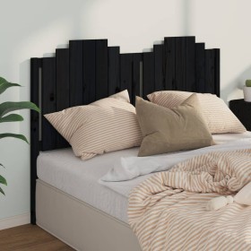 Solid black pine wood bed headboard 156x4x110 cm by vidaXL, Headboards and footboards - Ref: Foro24-818479, Price: 44,38 €, D...