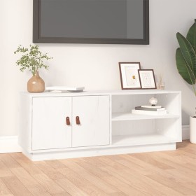 Solid white pine wood TV cabinet 105x34x40 cm by vidaXL, TV Furniture - Ref: Foro24-818221, Price: 72,04 €, Discount: %