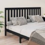 Solid black pine wood bed headboard 186x6x101 cm by vidaXL, Headboards and footboards - Ref: Foro24-818539, Price: 53,13 €, D...