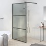 Accessible shower screen in dark black ESG glass 100x195 cm by vidaXL, Shower walls and screens - Ref: Foro24-151891, Price: ...