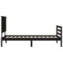 Estructura de cama con cabecero madera maciza negro 90x200 cm de vidaXL, Camas y somieres - Ref: Foro24-3195210, Precio: 123,...