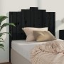 Solid black pine wood bed headboard 106x4x110 cm by vidaXL, Headboards and footboards - Ref: Foro24-818459, Price: 37,79 €, D...