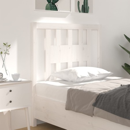 Solid white pine wood headboard 81x4x100 cm by vidaXL, Headboards and footboards - Ref: Foro24-818646, Price: 24,99 €, Discou...