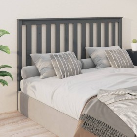 Solid gray pine wood bed headboard 156x6x101 cm by vidaXL, Headboards and footboards - Ref: Foro24-818527, Price: 35,99 €, Di...