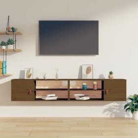 Wall cabinets 2 pcs honey brown pine wood 60x30x30 cm by vidaXL, Shelves and shelves - Ref: Foro24-818392, Price: 123,99 €, D...