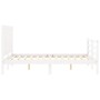 White solid wood bed frame with headboard 140x190 cm by vidaXL, Beds and slatted bases - Ref: Foro24-3194552, Price: 145,19 €...