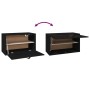 Solid black pine wood wall cabinet 60x30x35 cm by vidaXL, Shelves and shelves - Ref: Foro24-818354, Price: 55,99 €, Discount: %