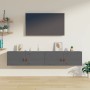 Wall cabinets 2 pcs solid gray pine wood 80x30x30 cm by vidaXL, Shelves and shelves - Ref: Foro24-818380, Price: 96,28 €, Dis...