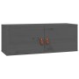 Wall cabinets 2 pcs solid gray pine wood 80x30x30 cm by vidaXL, Shelves and shelves - Ref: Foro24-818380, Price: 96,99 €, Dis...