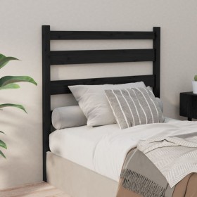 Solid black pine wood bed headboard 96x4x100 cm by vidaXL, Headboards and footboards - Ref: Foro24-818404, Price: 22,99 €, Di...