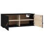 Solid black pine wood wall cabinet 80x30x30 cm by vidaXL, Shelves and shelves - Ref: Foro24-818383, Price: 75,07 €, Discount: %