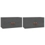 Wall cabinets 2 pcs solid gray pine wood 60x30x30 cm by vidaXL, Shelves and shelves - Ref: Foro24-818370, Price: 103,99 €, Di...