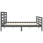 Estructura de cama con cabecero madera maciza gris 200x200 cm de vidaXL, Camas y somieres - Ref: Foro24-3194723, Precio: 166,...