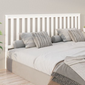 Solid white pine wood bed headboard 206x6x101 cm by vidaXL, Headboards and footboards - Ref: Foro24-818541, Price: 58,99 €, D...