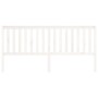 Solid white pine wood bed headboard 206x6x101 cm by vidaXL, Headboards and footboards - Ref: Foro24-818541, Price: 58,99 €, D...