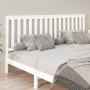 Solid white pine wood bed headboard 206x6x101 cm by vidaXL, Headboards and footboards - Ref: Foro24-818541, Price: 58,99 €, D...