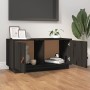 Solid black pine wood TV cabinet 80x34x40 cm by vidaXL, TV Furniture - Ref: Foro24-818234, Price: 56,65 €, Discount: %