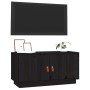 Massiver TV-Schrank aus schwarzem Kiefernholz, 80 x 34 x 40 cm von vidaXL, TV-Möbel - Ref: Foro24-818234, Preis: 56,65 €, Rab...