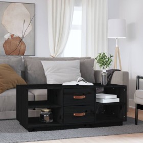 Solid black pine wood coffee table 100x50x41 cm by vidaXL, Coffee table - Ref: Foro24-818274, Price: 90,93 €, Discount: %