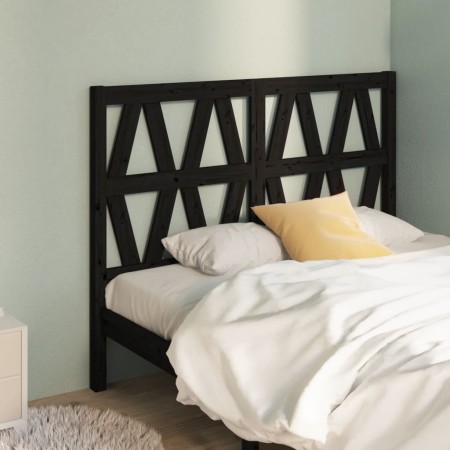 Solid black pine wood bed headboard 146x4x100 cm by vidaXL, Headboards and footboards - Ref: Foro24-818624, Price: 40,99 €, D...