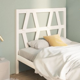 Solid white pine wood bed headboard 81x4x100 cm by vidaXL, Headboards and footboards - Ref: Foro24-818596, Price: 23,99 €, Di...