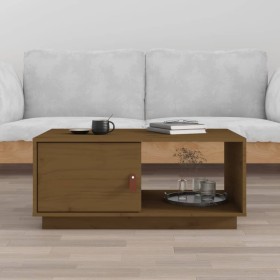 Mesa de centro madera maciza de pino marrón miel 80x50x35,5 cm de vidaXL, Mesas de centro - Ref: Foro24-818263, Precio: 93,99...