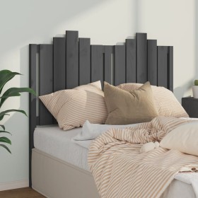 Solid gray pine wood bed headboard 126x4x110 cm by vidaXL, Headboards and footboards - Ref: Foro24-818462, Price: 42,99 €, Di...