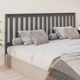 Solid gray pine wood bed headboard 206x6x101 cm by vidaXL, Headboards and footboards - Ref: Foro24-818542, Price: 46,49 €, Di...