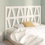 Solid white pine wood bed headboard 146x4x100 cm by vidaXL, Headboards and footboards - Ref: Foro24-818621, Price: 52,99 €, D...