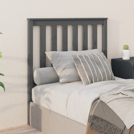 Solid gray pine wood bed headboard 96x6x101 cm by vidaXL, Headboards and footboards - Ref: Foro24-818502, Price: 36,11 €, Dis...