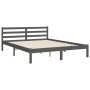 Estructura de cama con cabecero madera maciza gris 160x200 cm de vidaXL, Camas y somieres - Ref: Foro24-3194128, Precio: 168,...