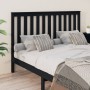 Solid black pine wood bed headboard 166x4x100 cm by vidaXL, Headboards and footboards - Ref: Foro24-818534, Price: 50,82 €, D...