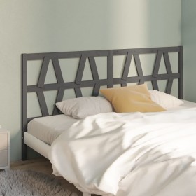 Solid gray pine wood bed headboard 186x4x100 cm by vidaXL, Headboards and footboards - Ref: Foro24-818637, Price: 50,99 €, Di...