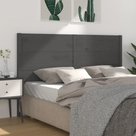 Solid gray pine wood headboard 126x4x100 cm by vidaXL, Headboards and footboards - Ref: Foro24-818712, Price: 42,99 €, Discou...