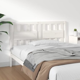 Solid white pine wood bed headboard 145.5x4x100 cm by vidaXL, Headboards and footboards - Ref: Foro24-818571, Price: 45,99 €,...